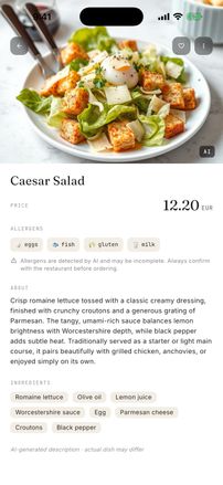 Every dish explained
